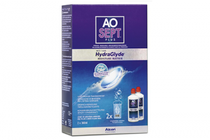 AoSept Plus with HydraGlyde (2x360 ml), kontaktlencse folyadék tokkal